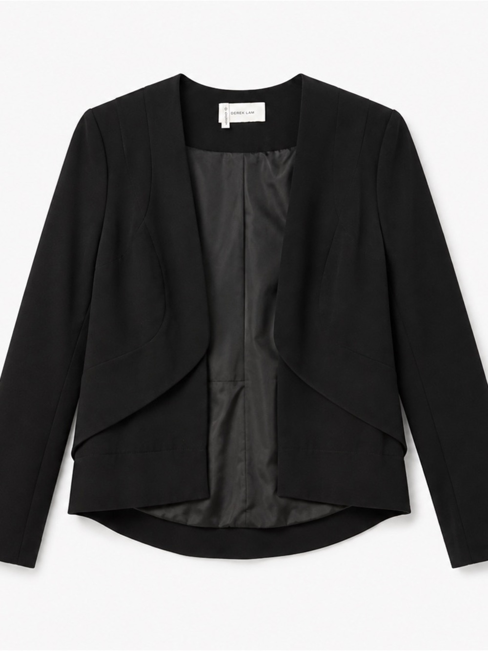 Derek Lam Black Open-Front Draped Blazer